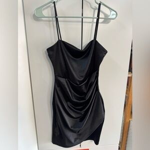 Windsor Black Spaghetti Strap Slip Mini Dress